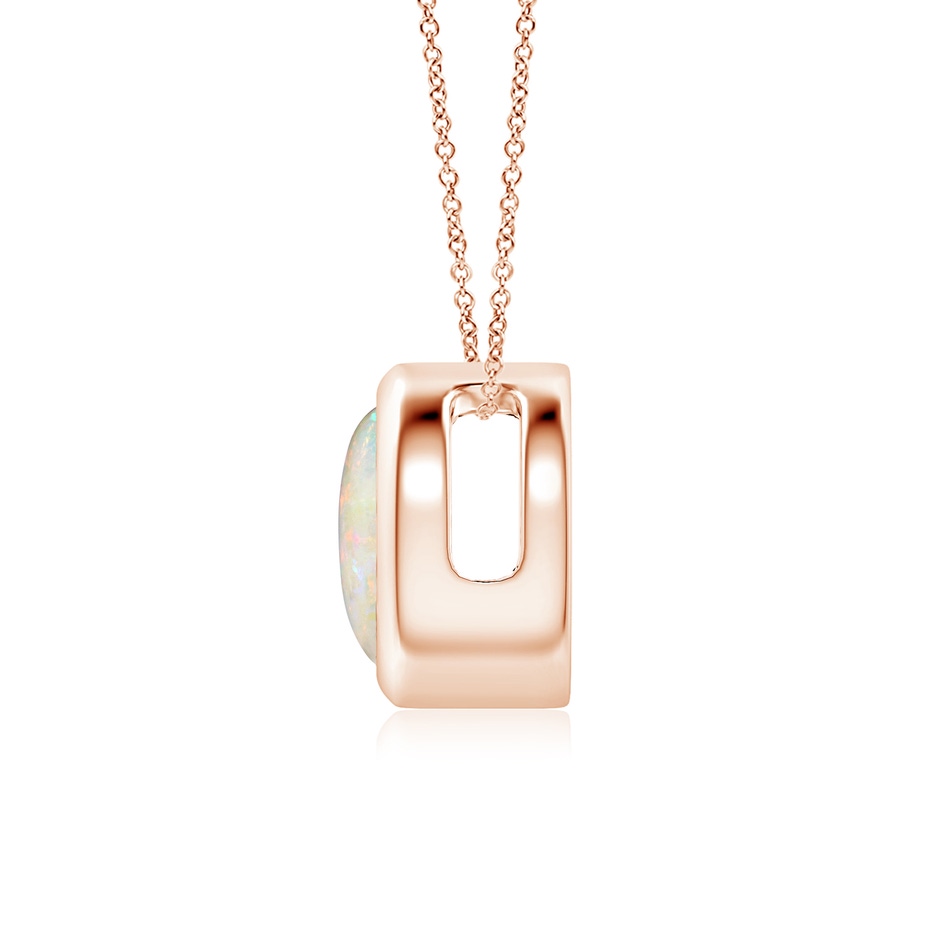7mm AAAA Bezel-Set Round Opal Solitaire Pendant in Rose Gold side 199