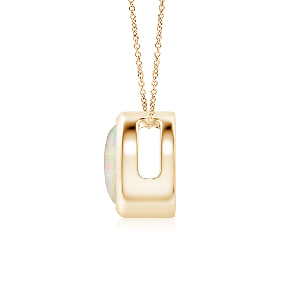 7mm AAAA Bezel-Set Round Opal Solitaire Pendant in Yellow Gold side 199