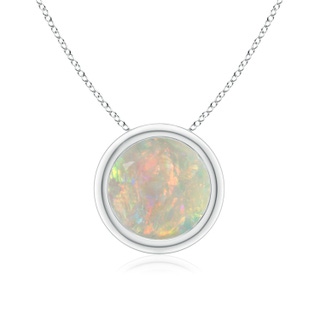 8mm AAAA Bezel-Set Round Opal Solitaire Pendant in P950 Platinum