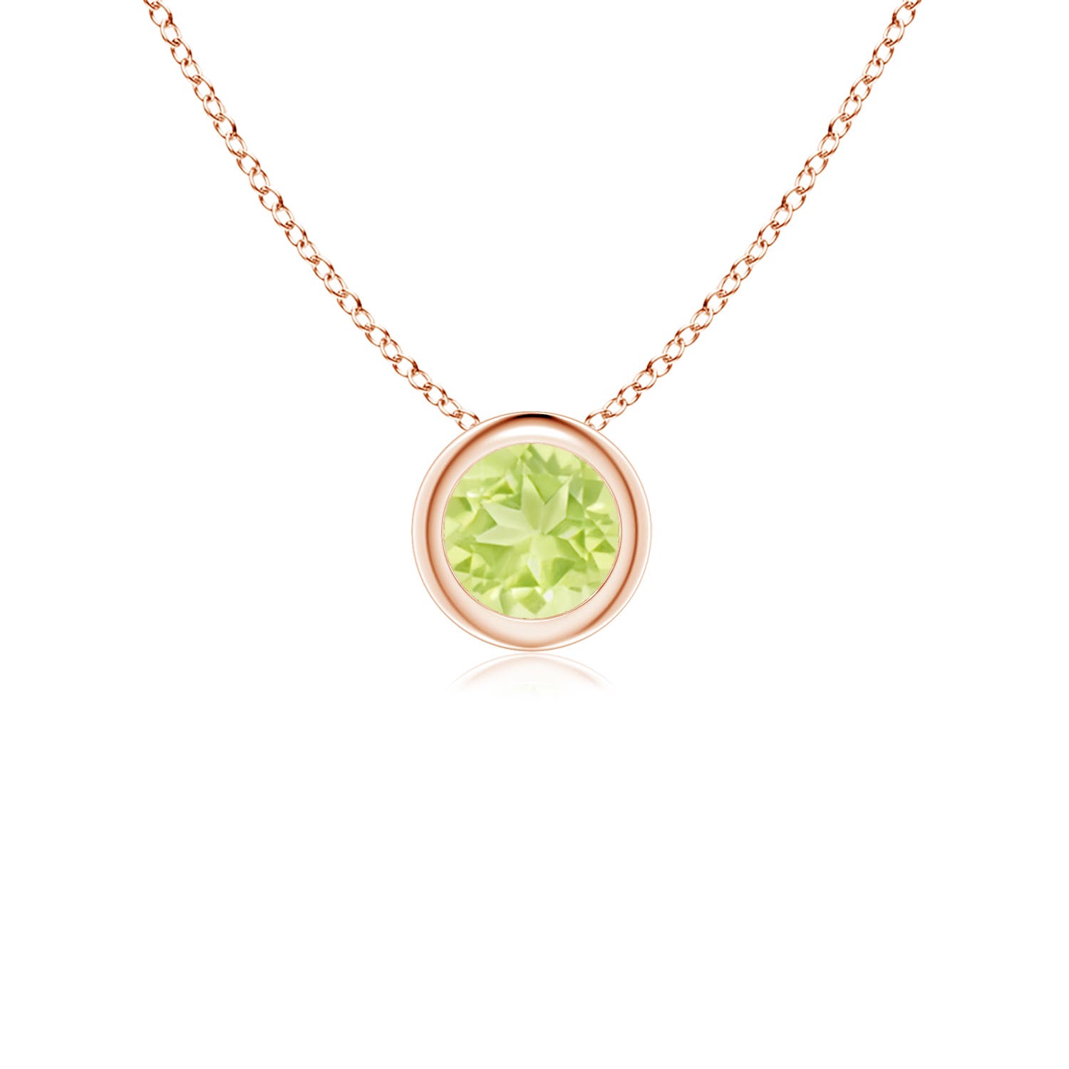 A - Peridot / 0.3 CT / 14 KT Rose Gold