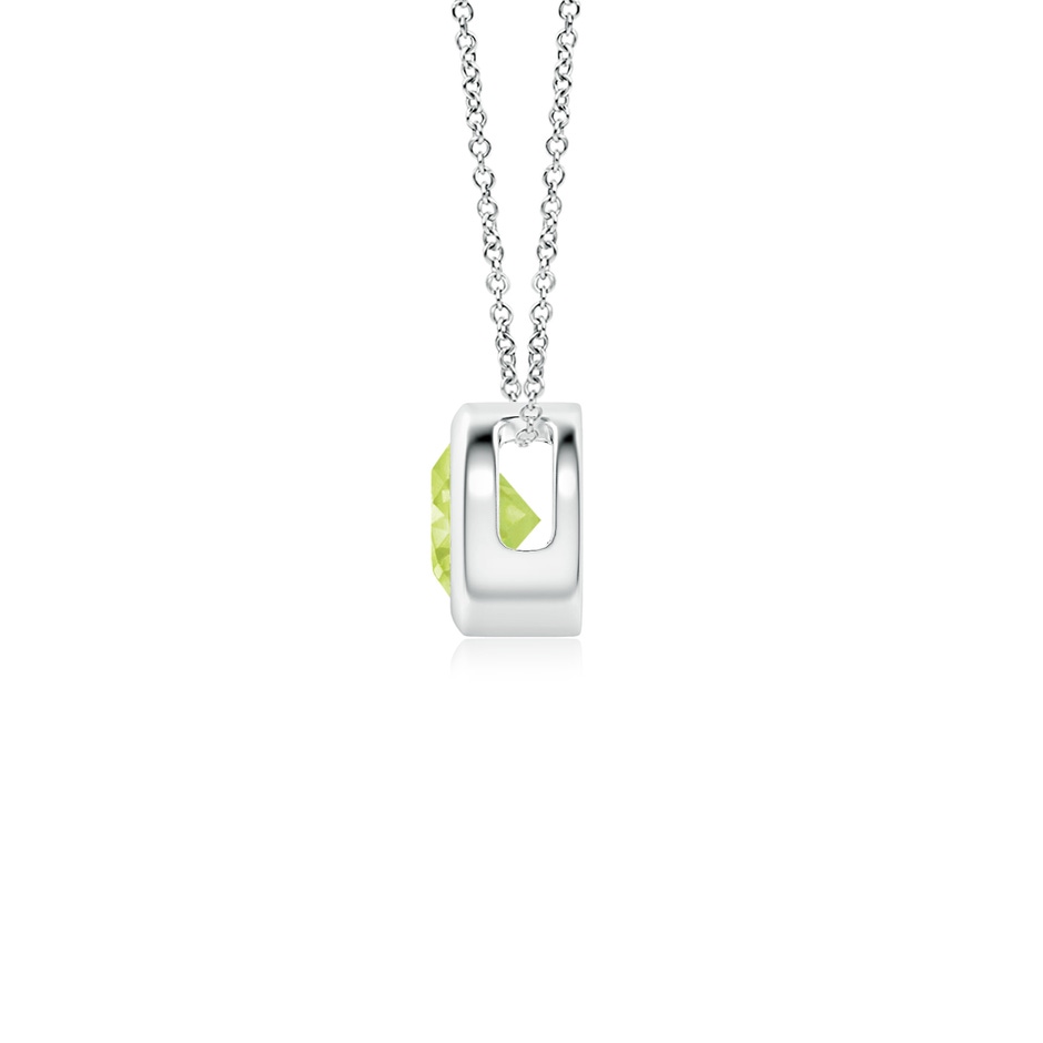 4mm A Bezel-Set Round Peridot Solitaire Pendant in S999 Silver side 199