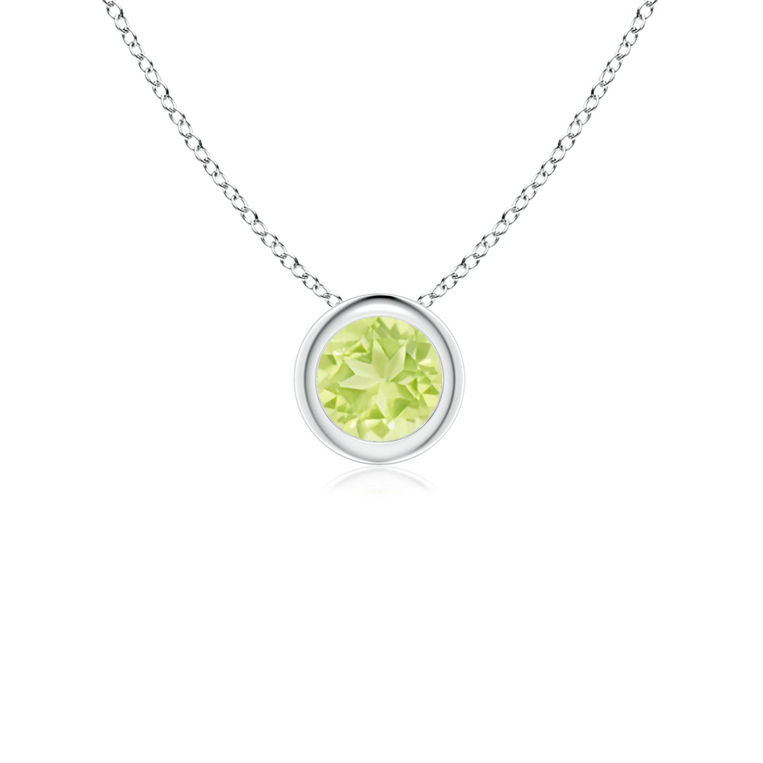 A - Peridot / 0.3 CT / 14 KT White Gold