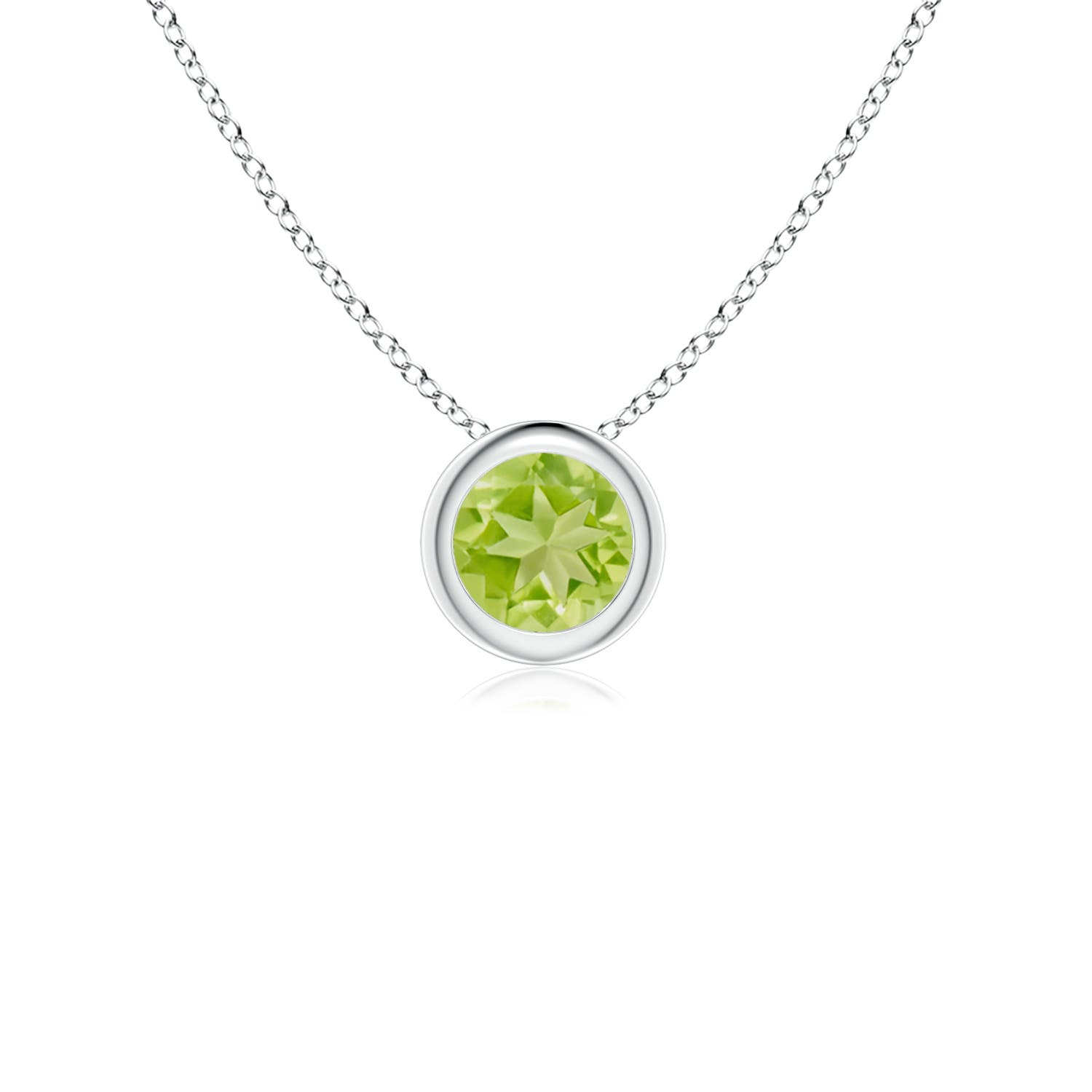 AA - Peridot / 0.3 CT / 14 KT White Gold