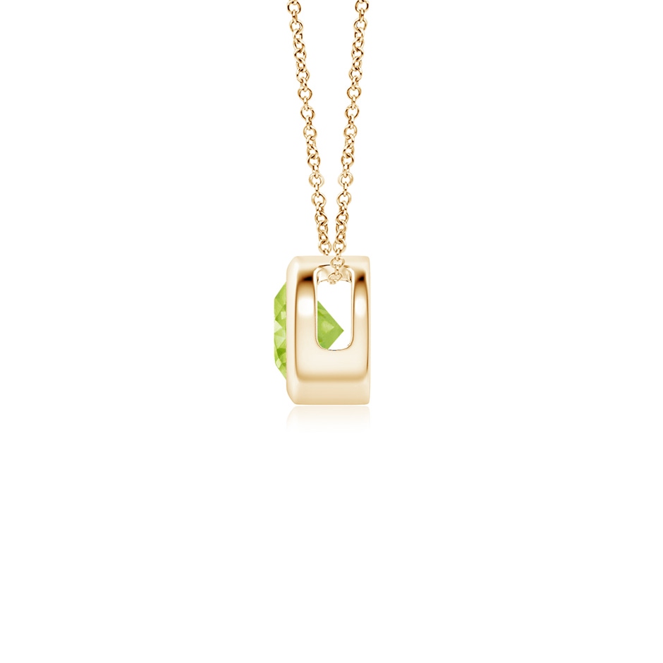 4mm AA Bezel-Set Round Peridot Solitaire Pendant in Yellow Gold side 199
