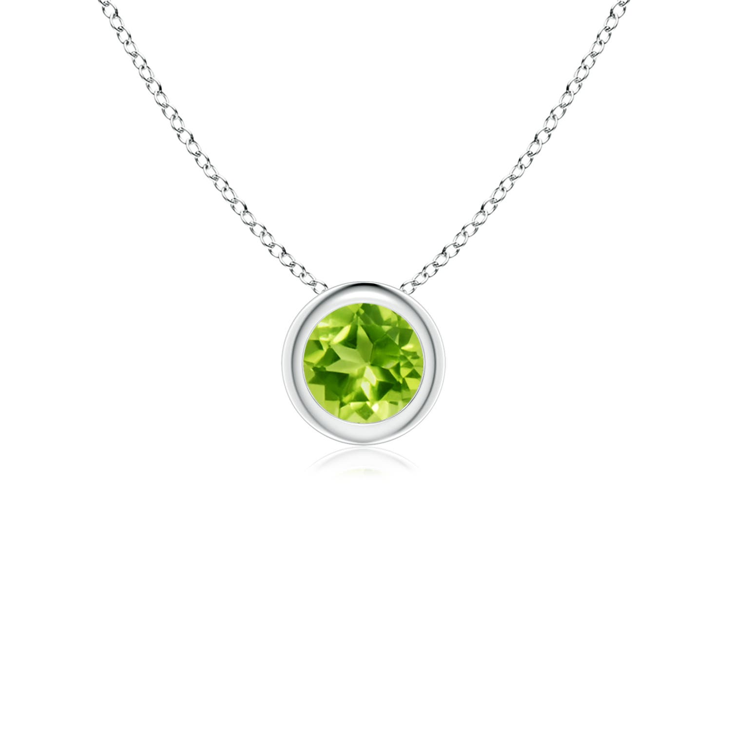 AAA - Peridot / 0.3 CT / 14 KT White Gold