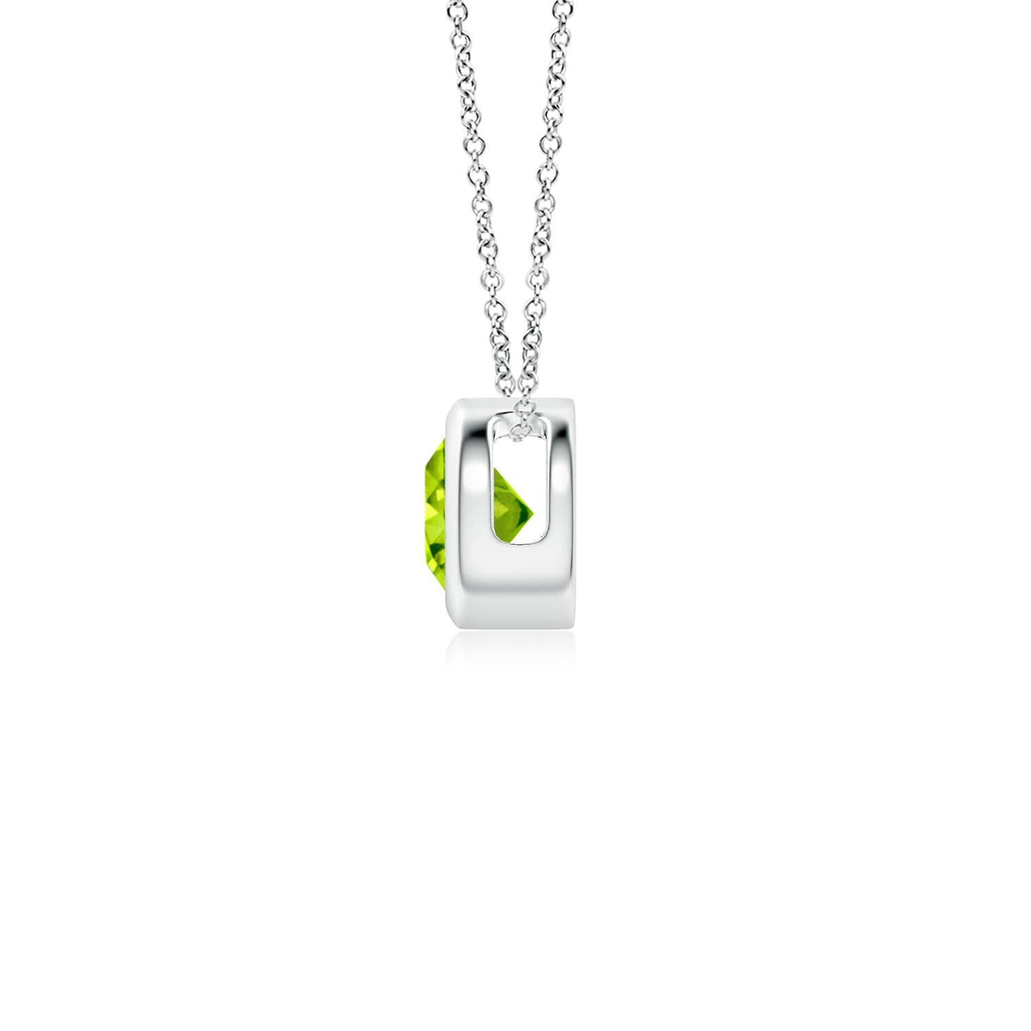 AAA - Peridot / 0.3 CT / 14 KT White Gold