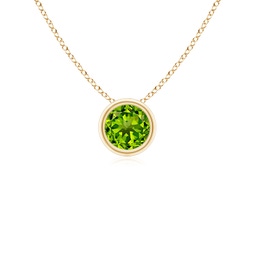 Solitaire Yellow Gold Peridot Necklaces & Pendants