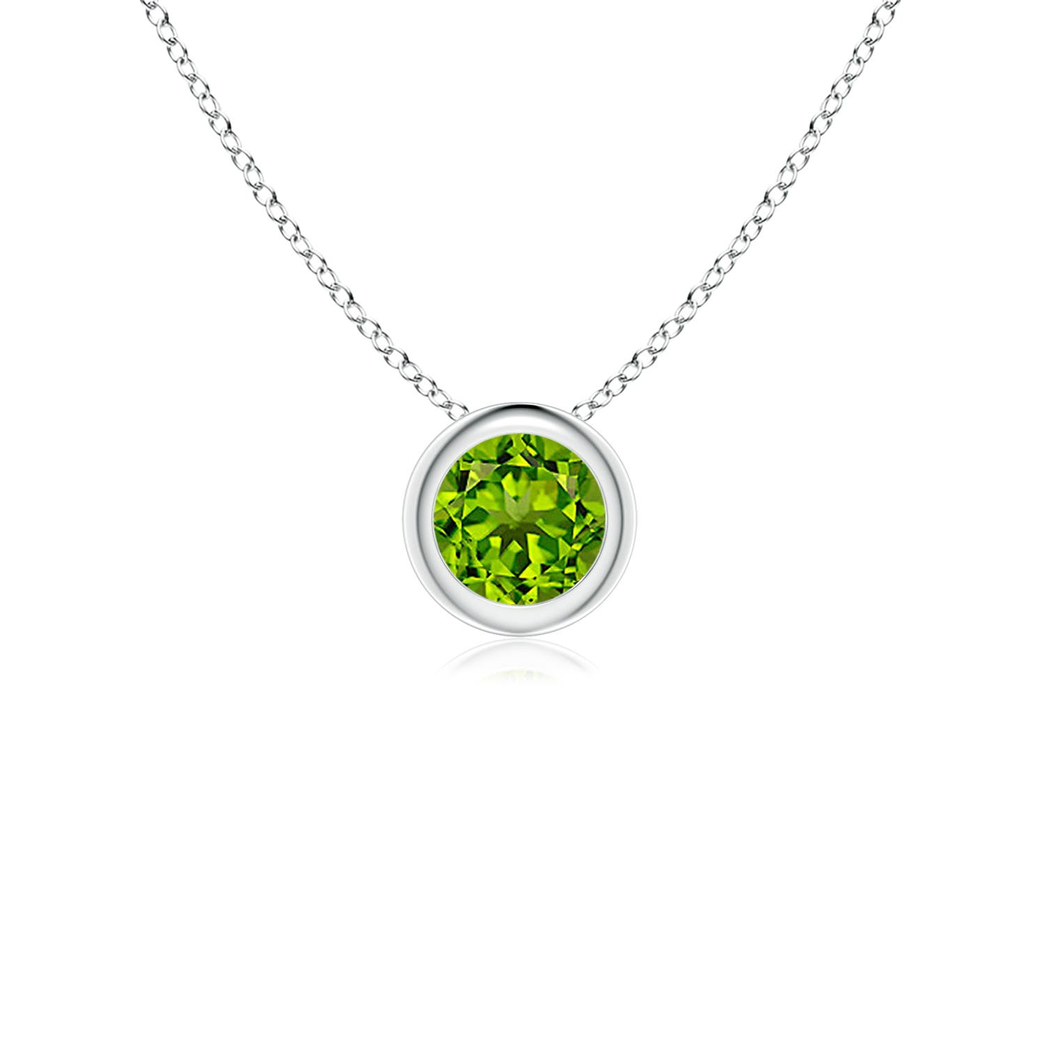 AAAA - Peridot / 0.3 CT / 14 KT White Gold