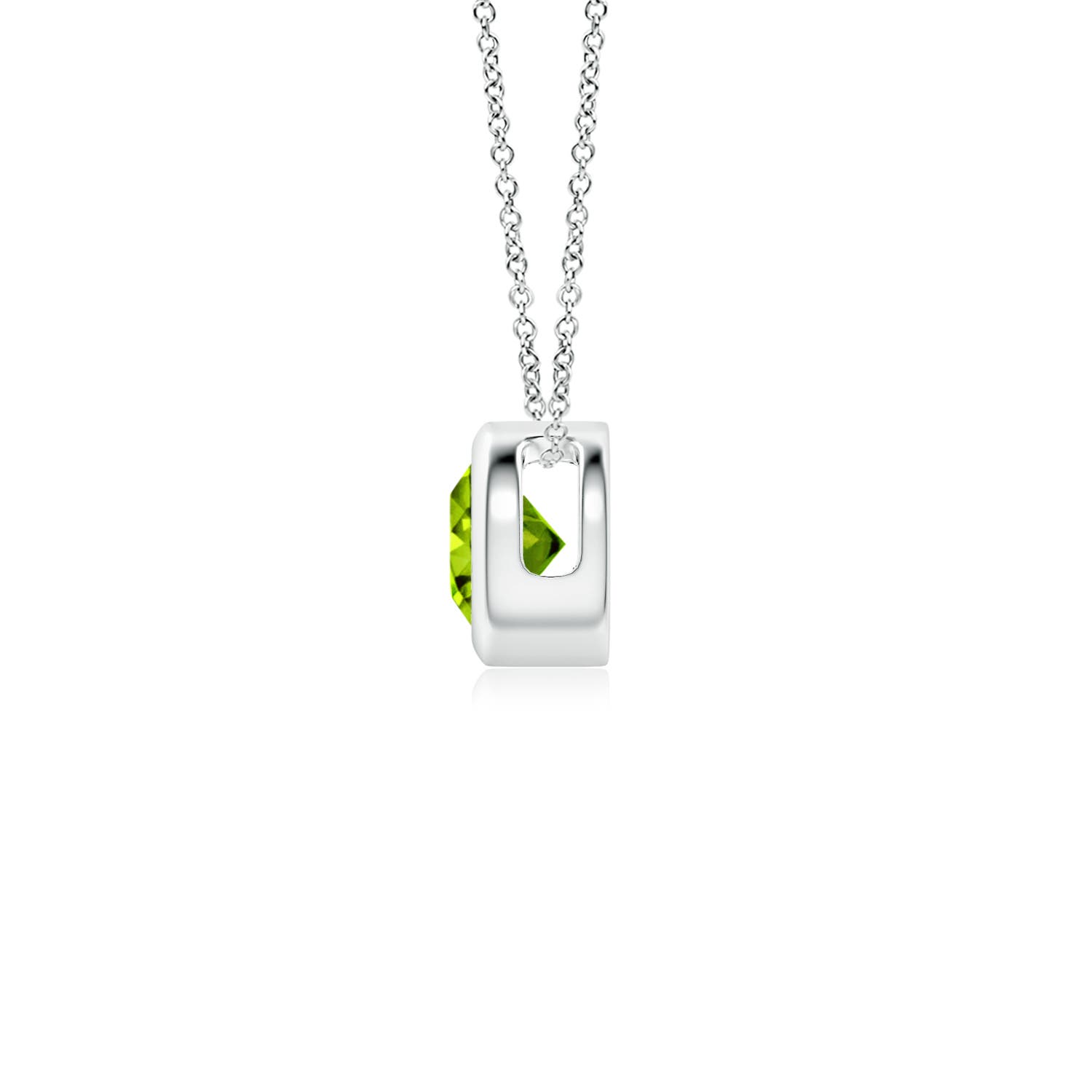 AAAA - Peridot / 0.3 CT / 14 KT White Gold