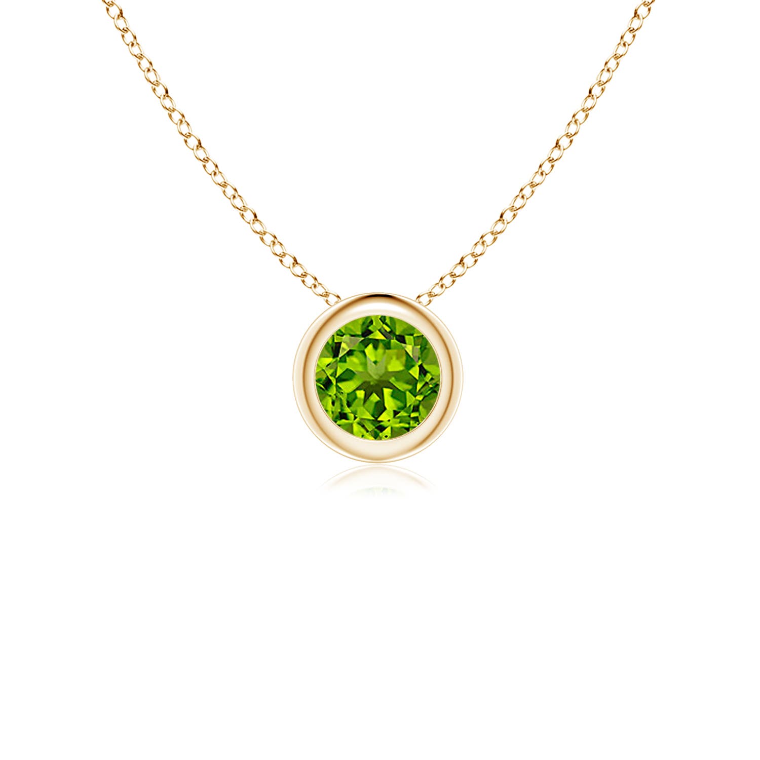 AAAA - Peridot / 0.3 CT / 14 KT Yellow Gold