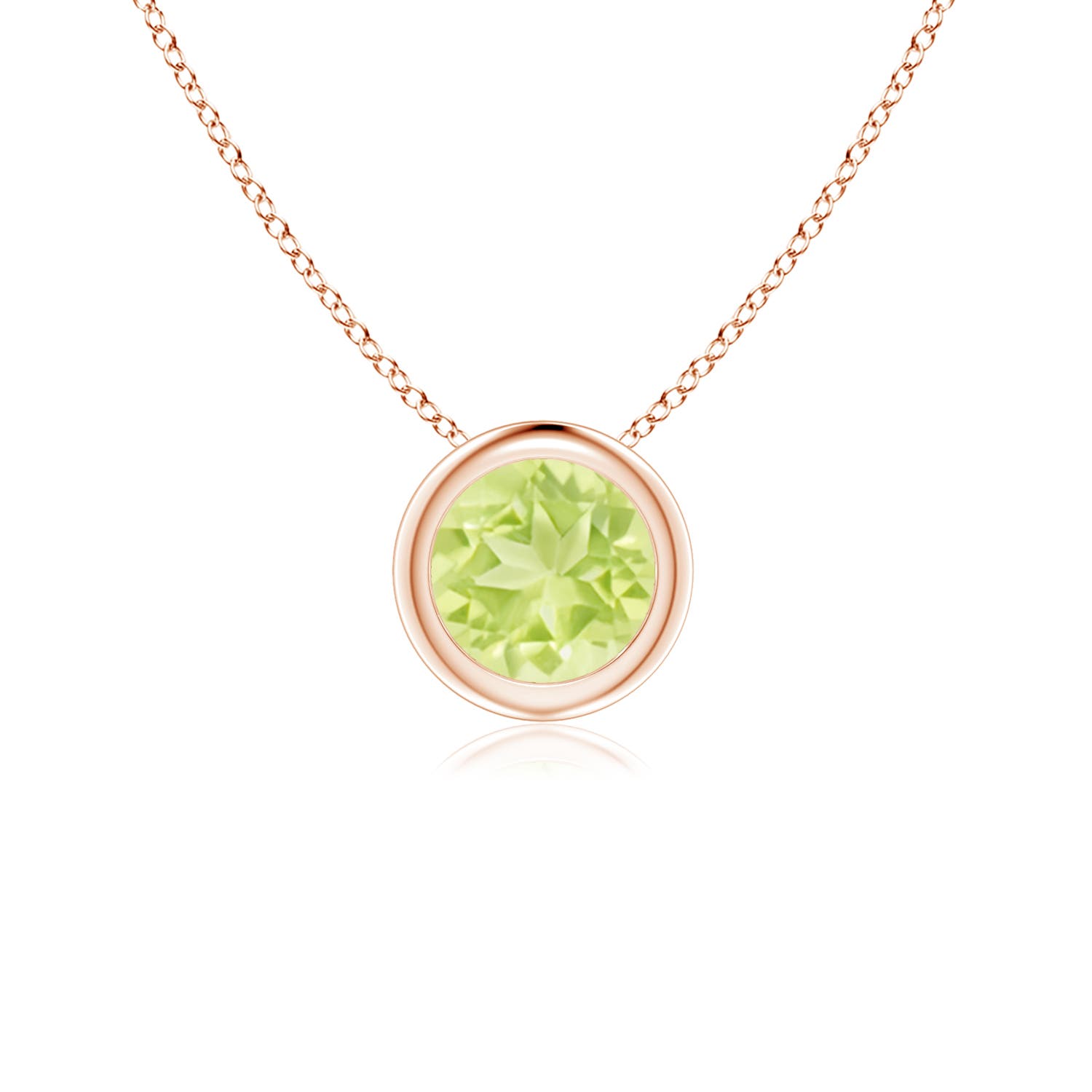 A - Peridot / 0.55 CT / 14 KT Rose Gold