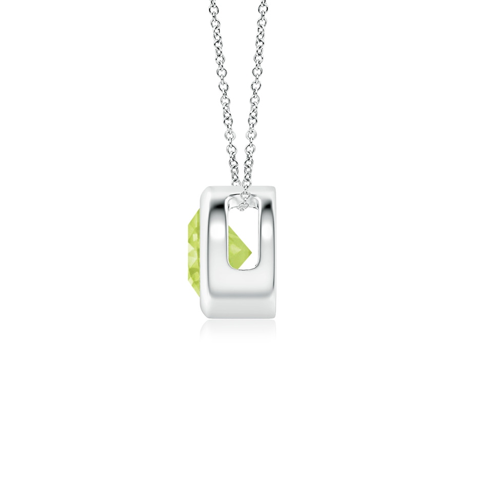 5mm A Bezel-Set Round Peridot Solitaire Pendant in S999 Silver side 199