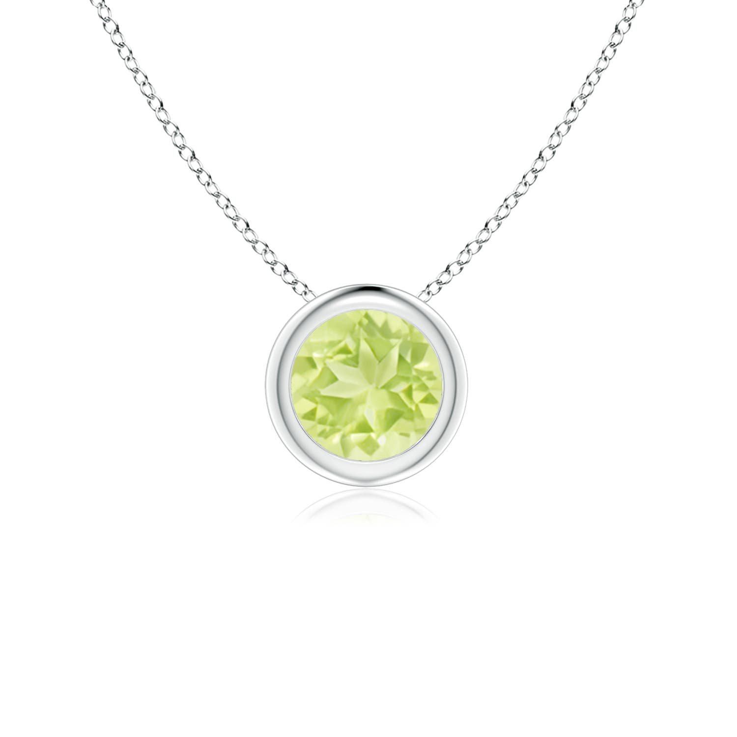 A - Peridot / 0.55 CT / 14 KT White Gold