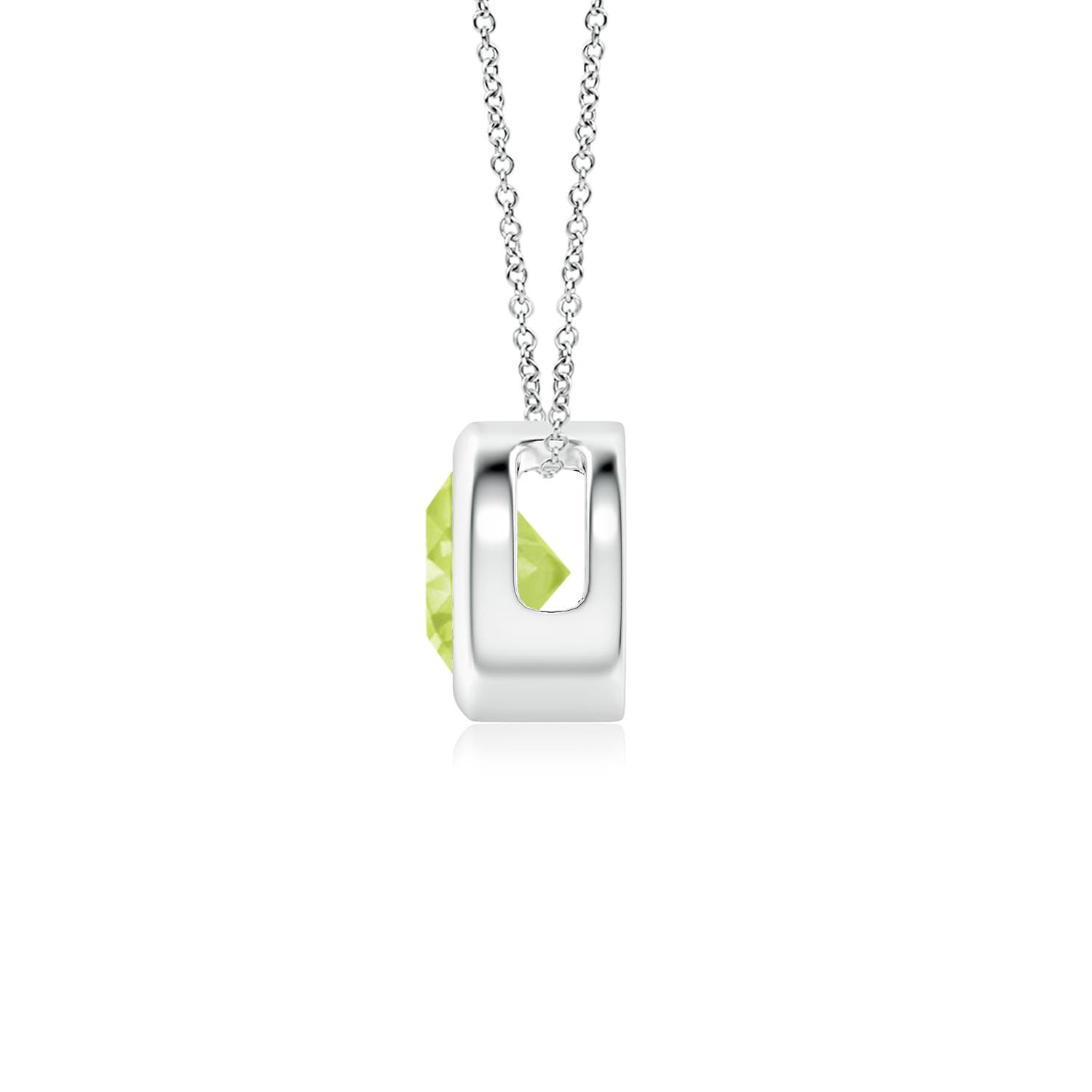 A - Peridot / 0.55 CT / 14 KT White Gold