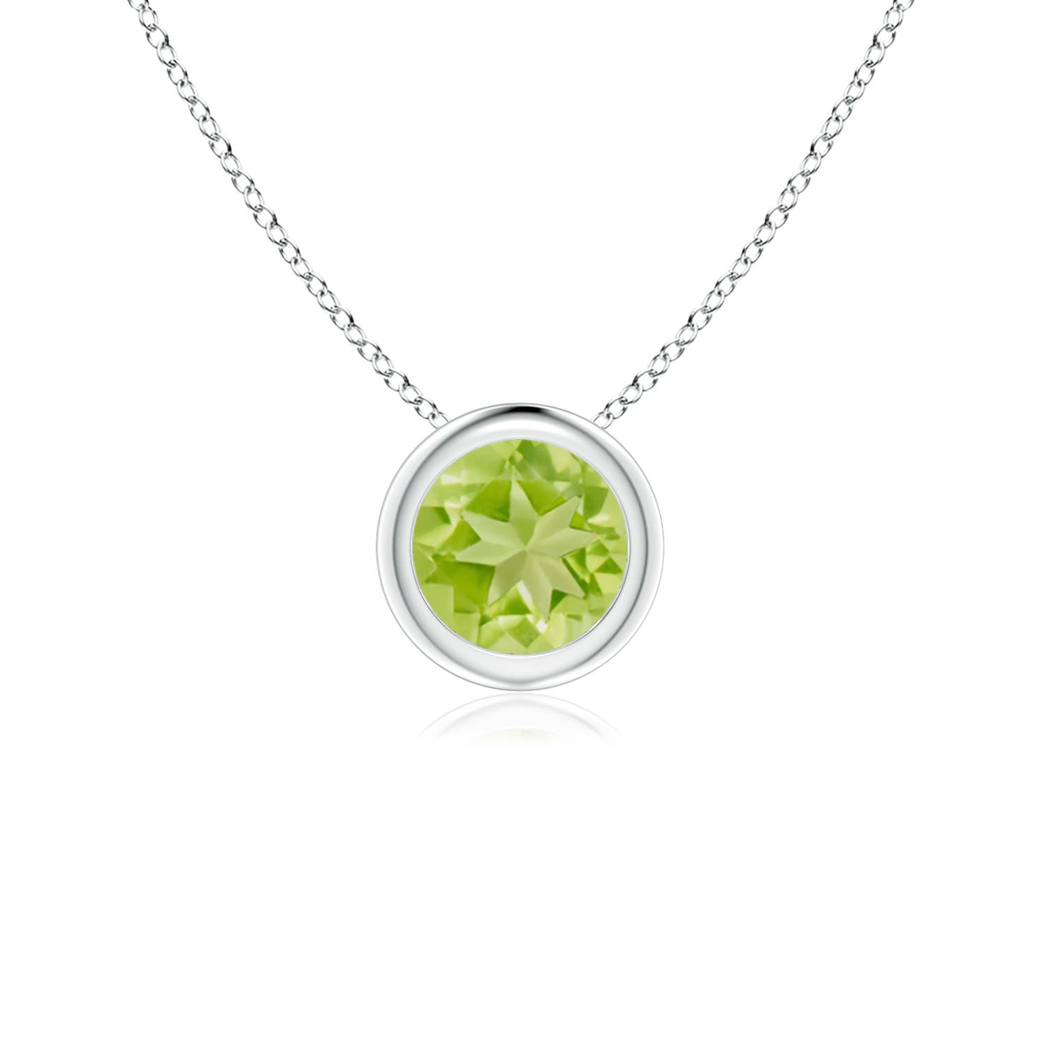 AA - Peridot / 0.55 CT / 14 KT White Gold