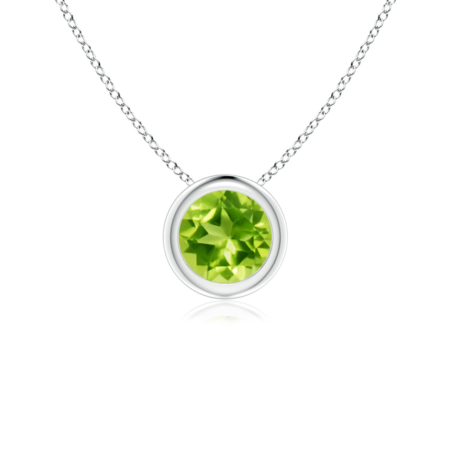 AAA - Peridot / 0.55 CT / 14 KT White Gold