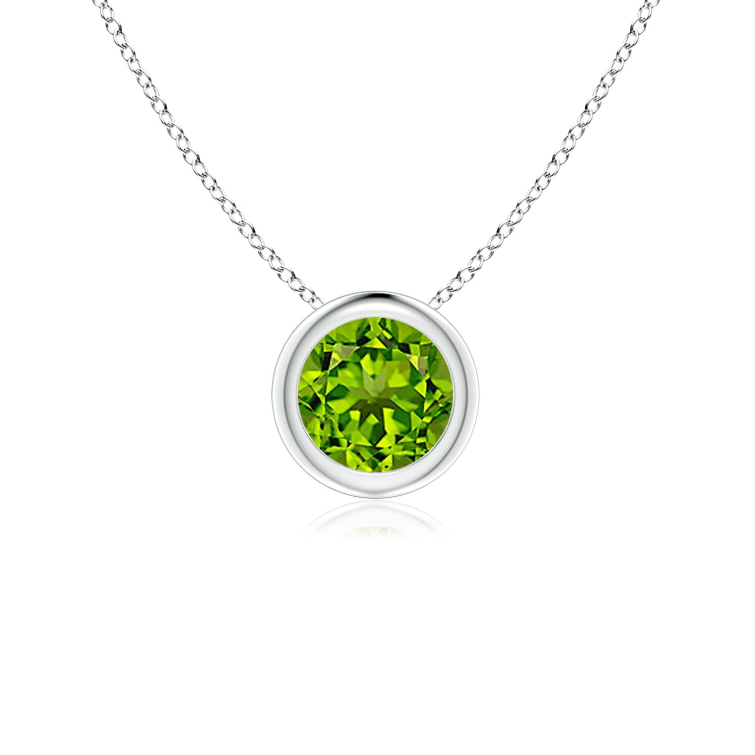 AAAA - Peridot / 0.55 CT / 14 KT White Gold