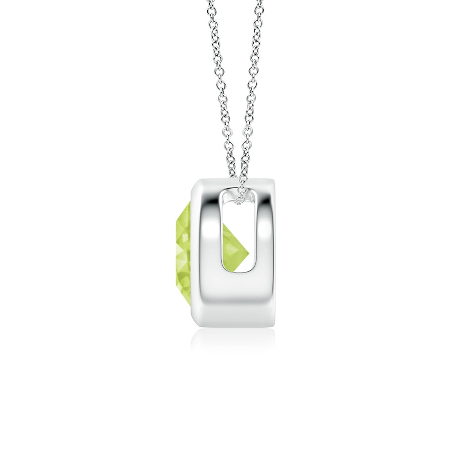 6mm A Bezel-Set Round Peridot Solitaire Pendant in S999 Silver side 199