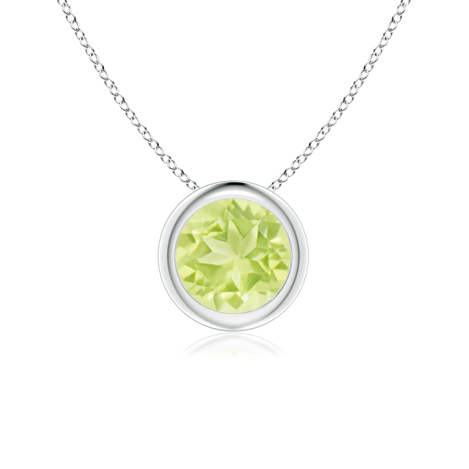 A - Peridot / 0.95 CT / 14 KT White Gold