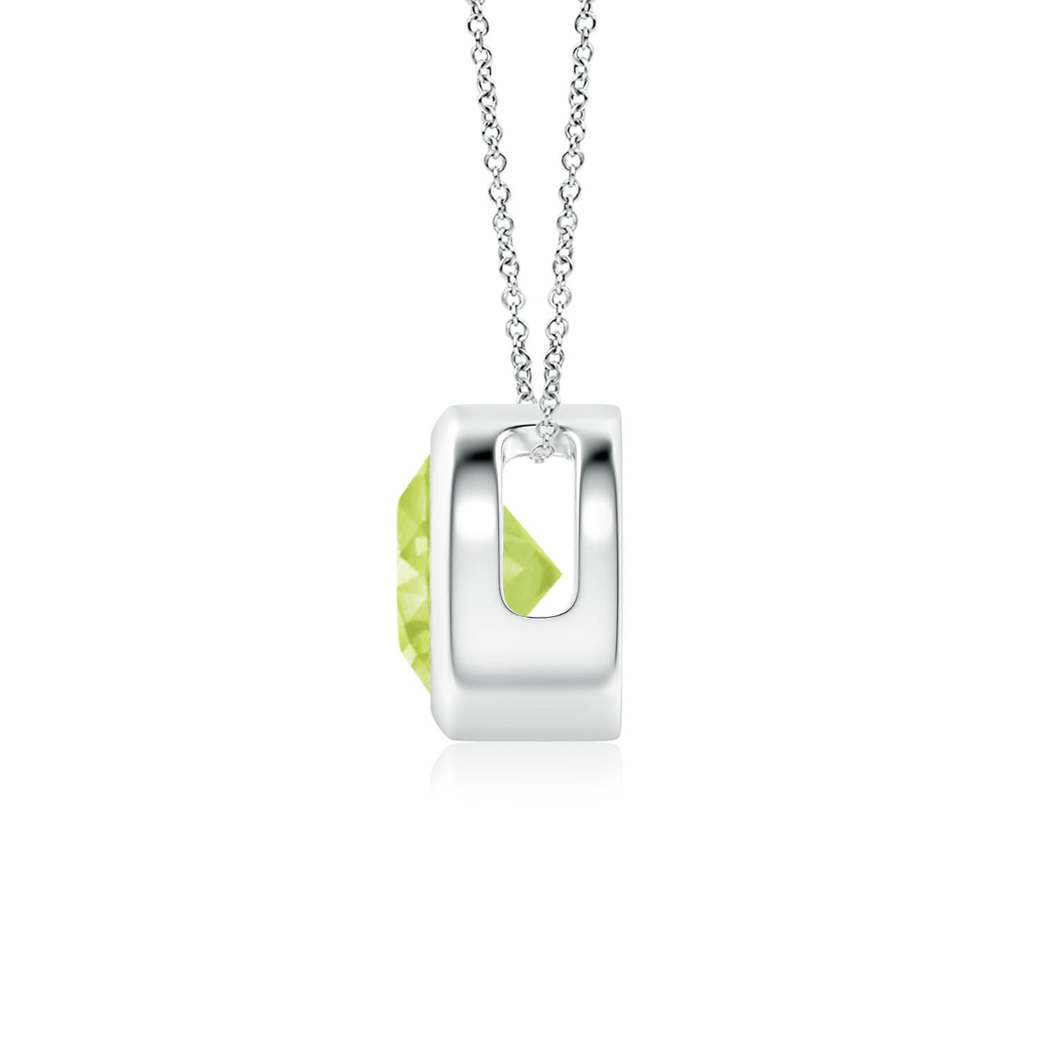 A - Peridot / 0.95 CT / 14 KT White Gold