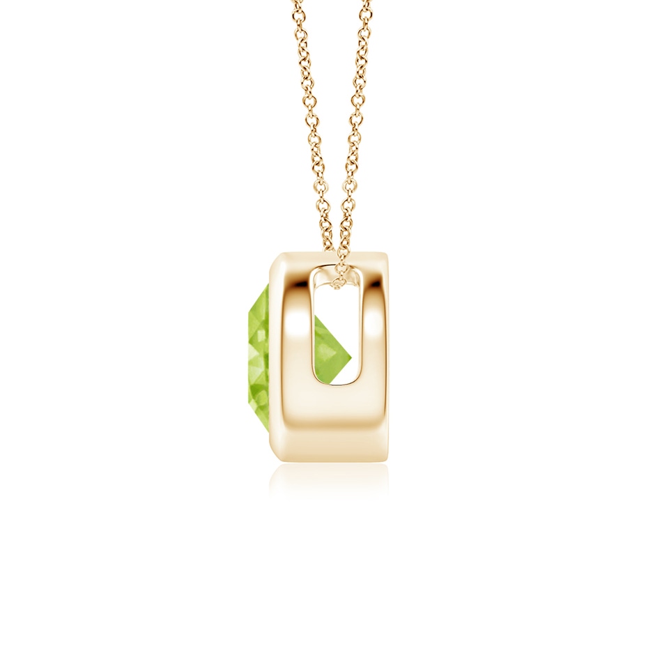 6mm AA Bezel-Set Round Peridot Solitaire Pendant in Yellow Gold side 199