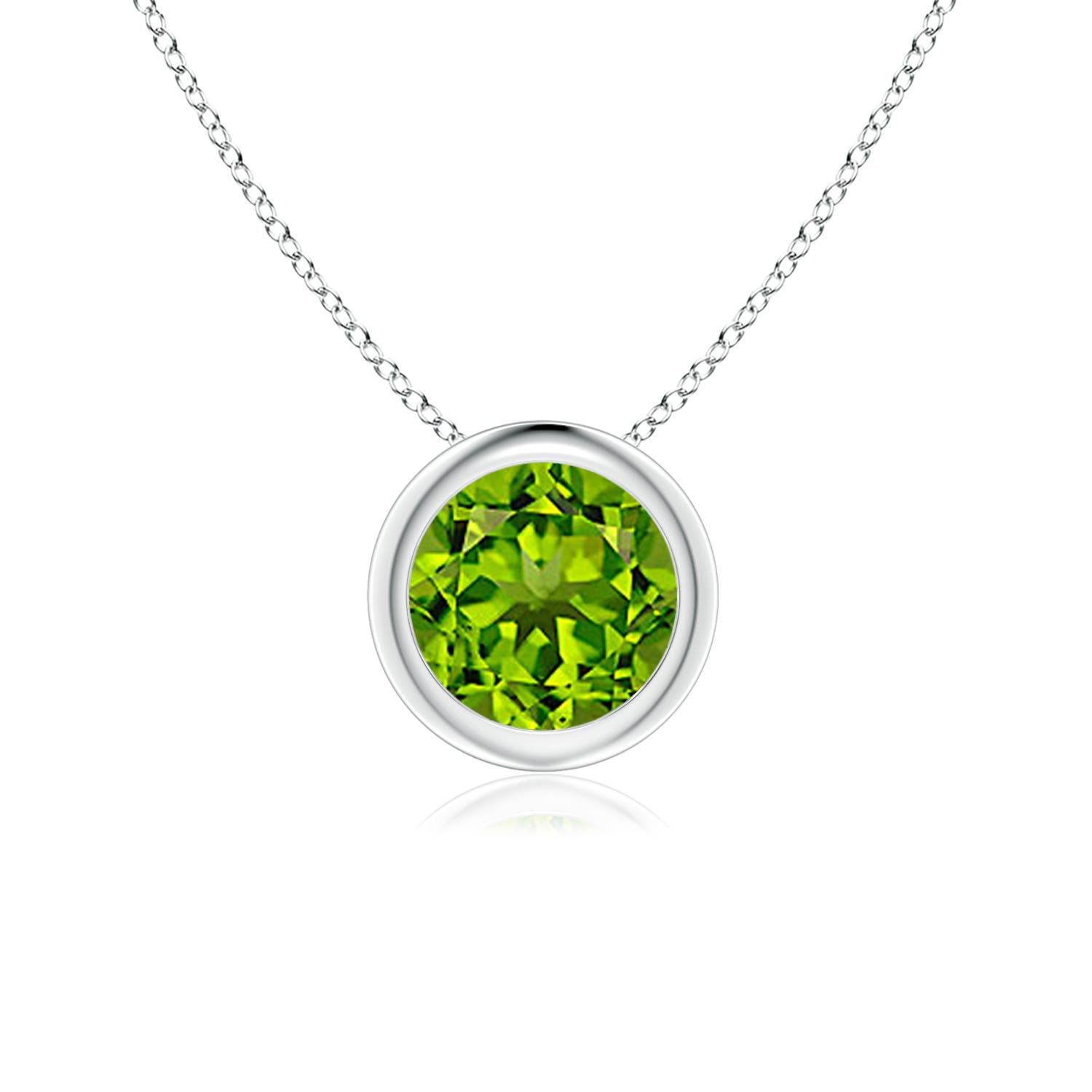 AAAA - Peridot / 0.95 CT / 14 KT White Gold