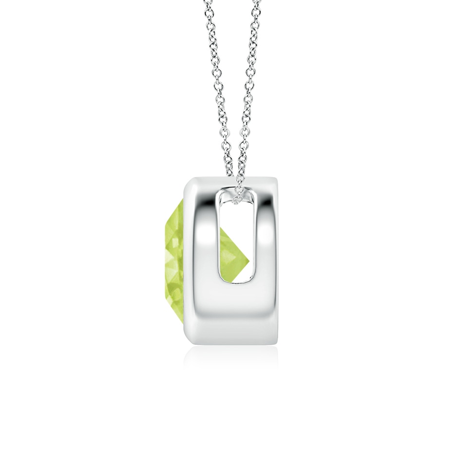 7mm A Bezel-Set Round Peridot Solitaire Pendant in S999 Silver side 199