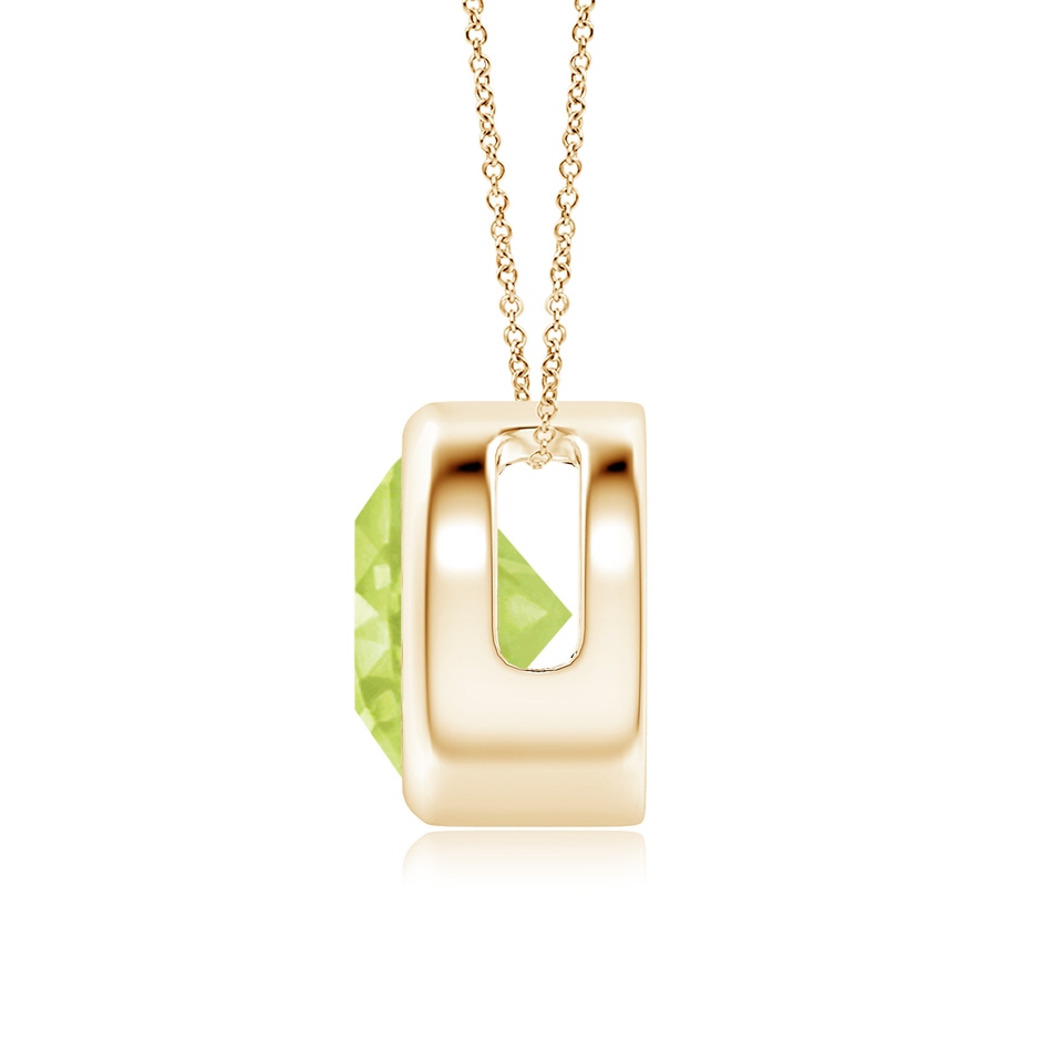8mm A Bezel-Set Round Peridot Solitaire Pendant in 18K Yellow Gold side 199
