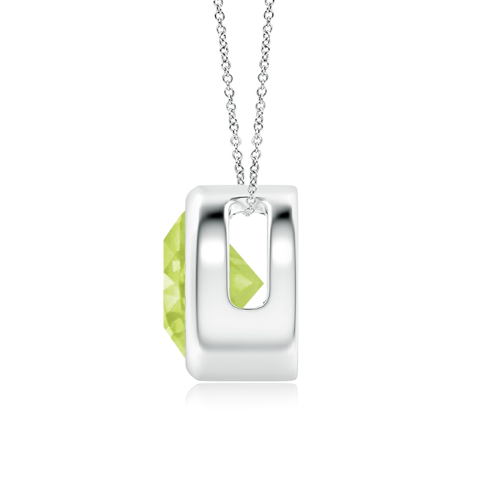 8mm A Bezel-Set Round Peridot Solitaire Pendant in S999 Silver side 199