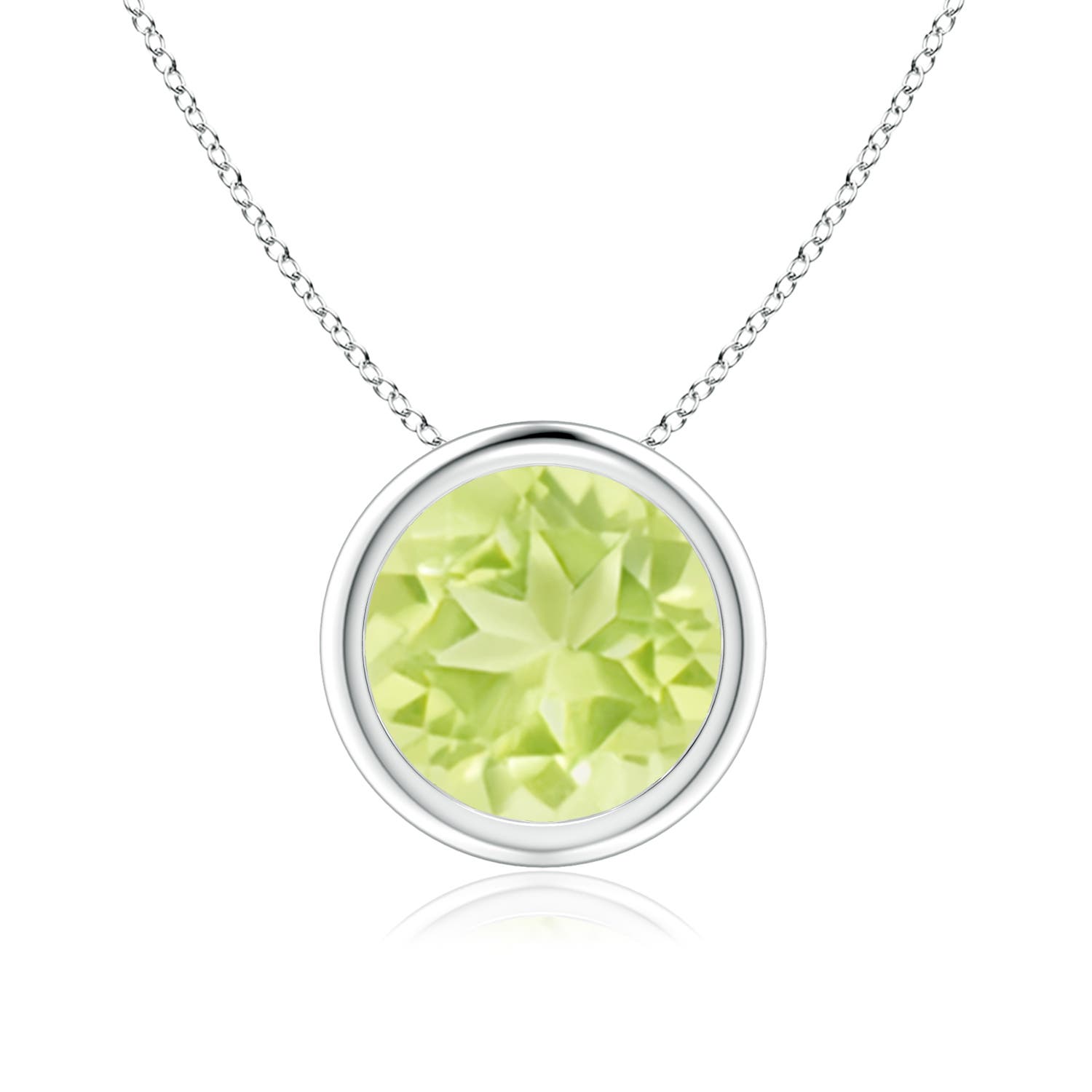 A - Peridot / 2 CT / 14 KT White Gold