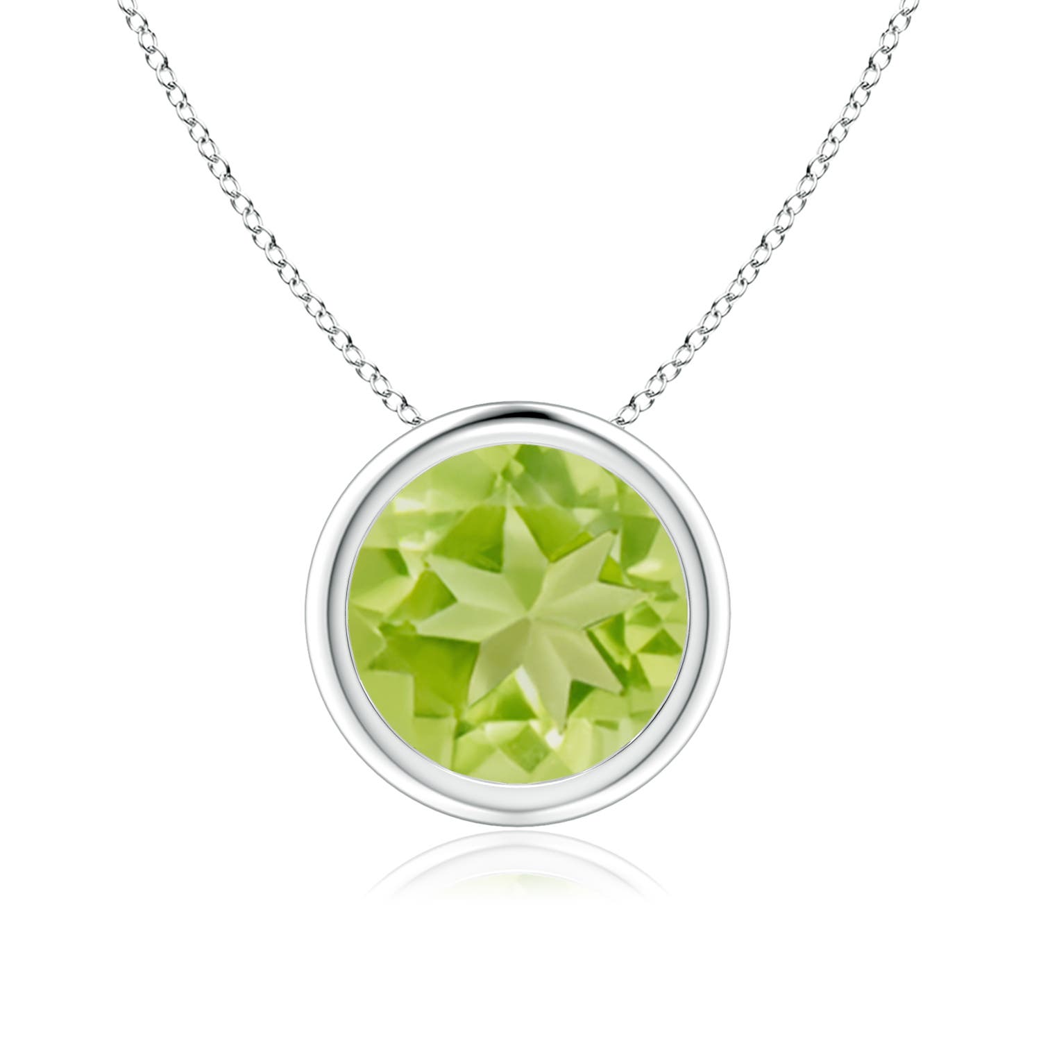 AA - Peridot / 2 CT / 14 KT White Gold