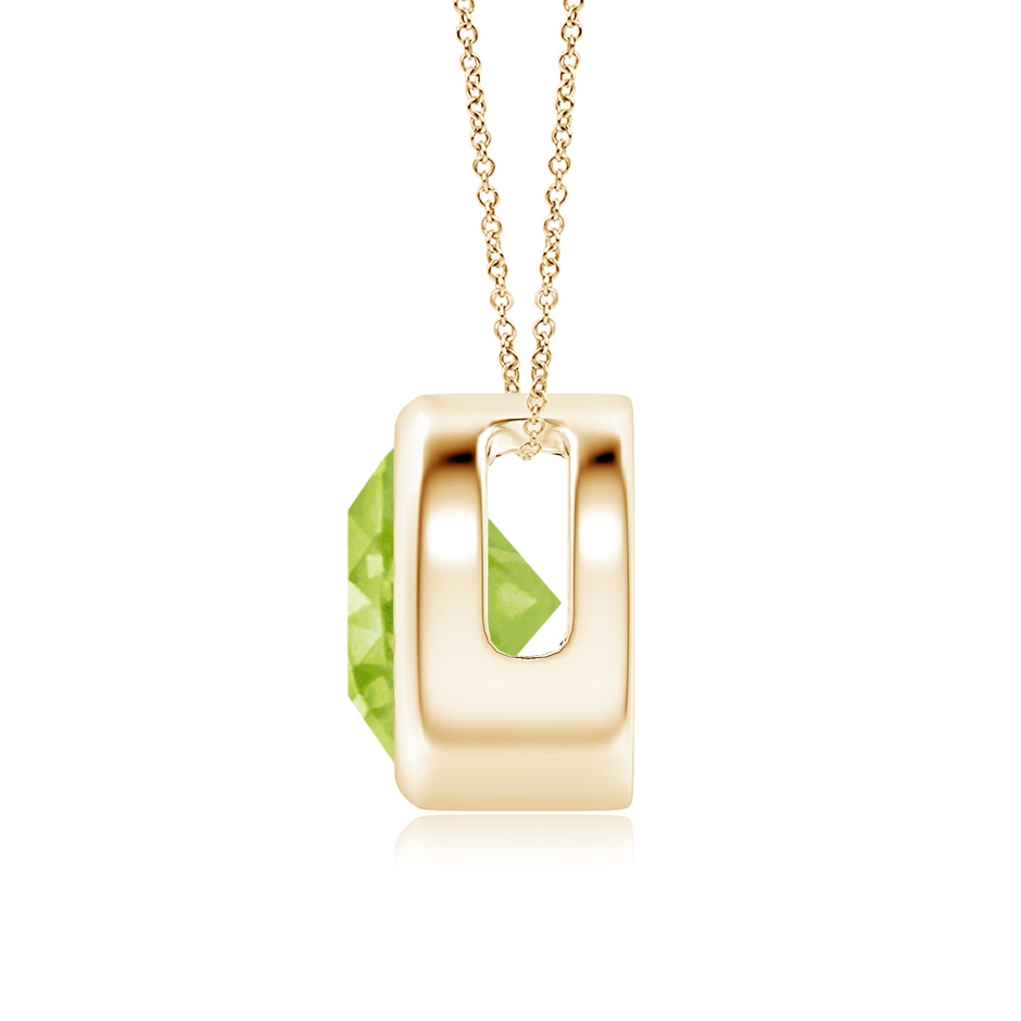 8mm AA Bezel-Set Round Peridot Solitaire Pendant in Yellow Gold side 199