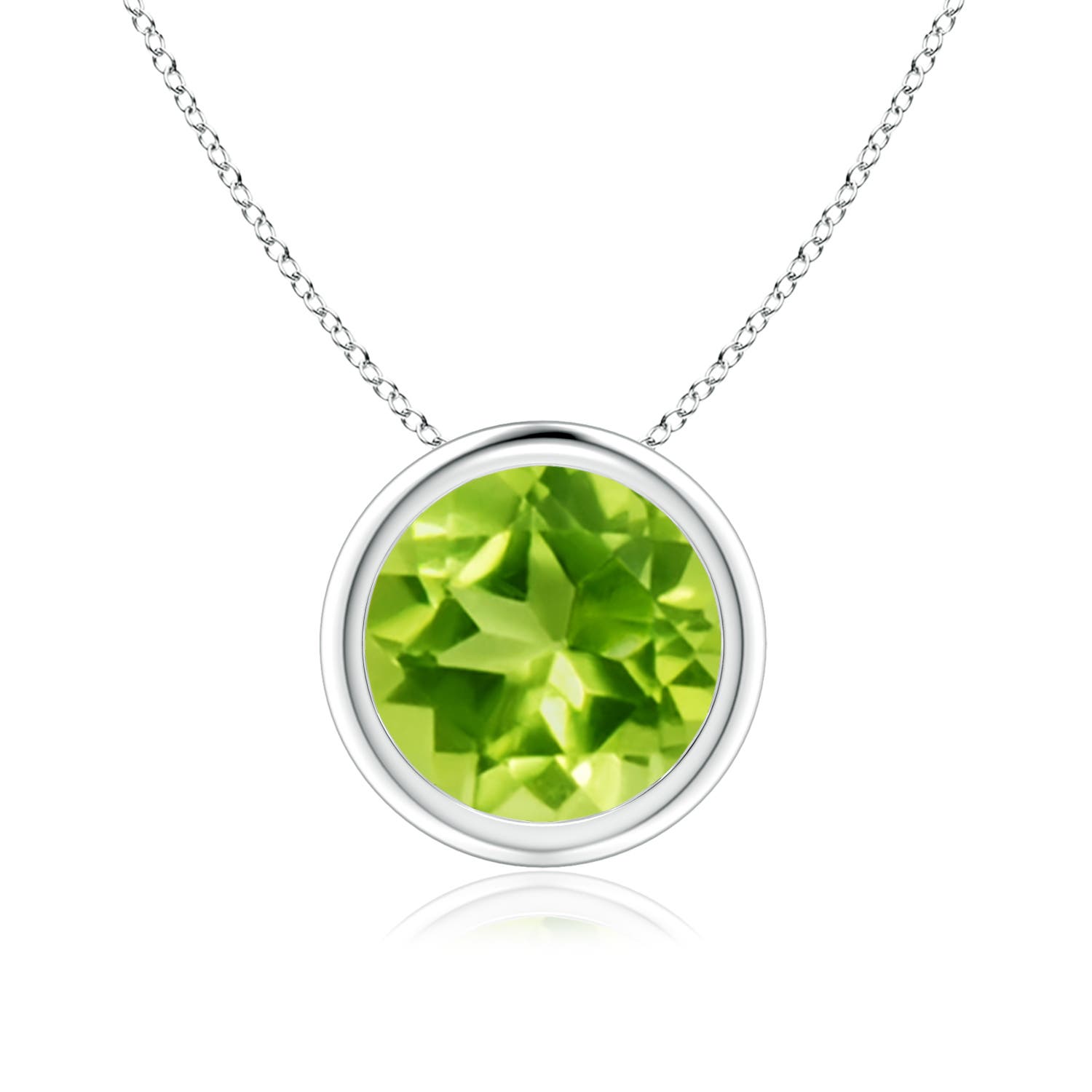 AAA - Peridot / 2 CT / 14 KT White Gold