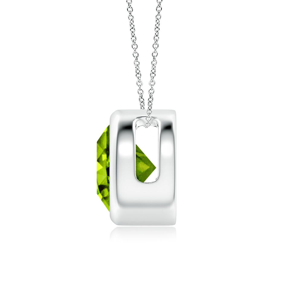 8mm AAAA Bezel-Set Round Peridot Solitaire Pendant in P950 Platinum side 199