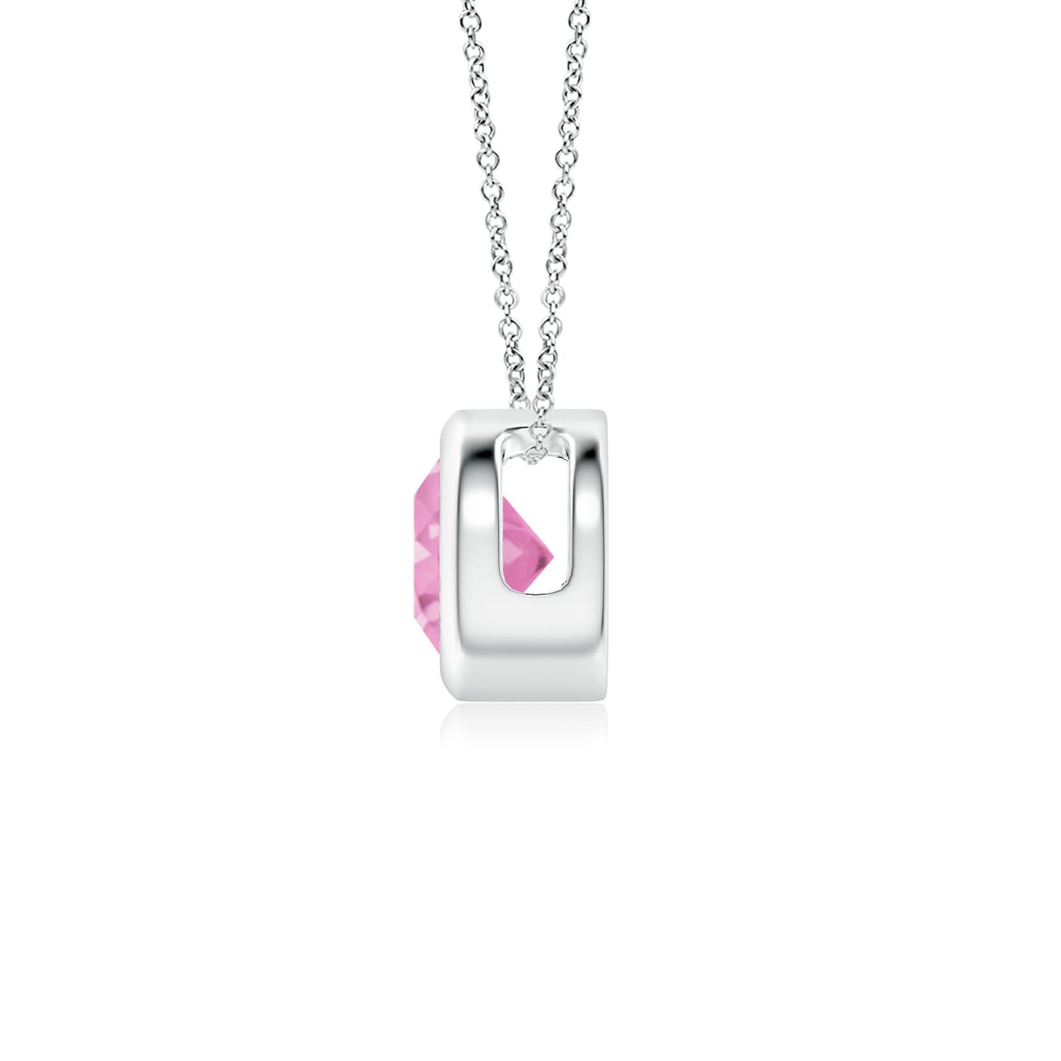 A - Pink Sapphire / 0.6 CT / 14 KT White Gold