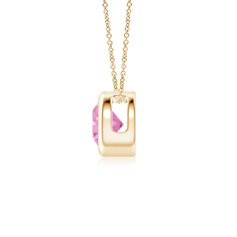 5mm A Bezel-Set Round Pink Sapphire Solitaire Pendant in Yellow Gold side 199