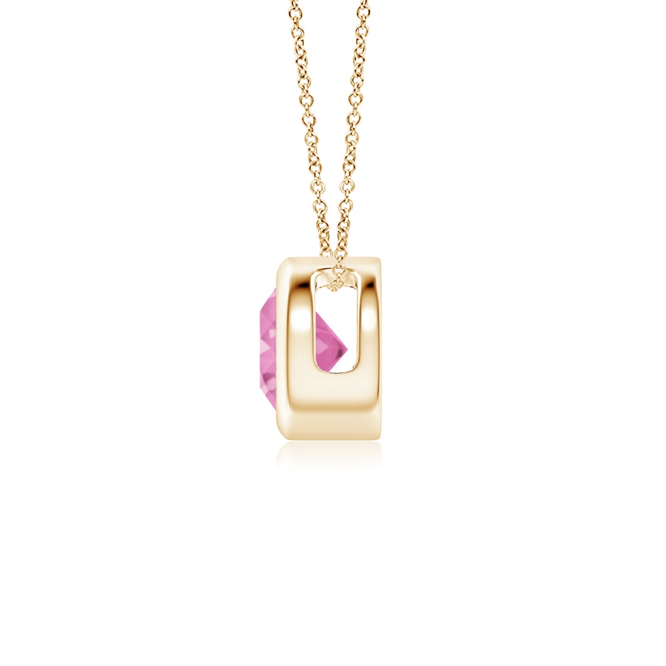 5mm AA Bezel-Set Round Pink Sapphire Solitaire Pendant in Yellow Gold side 199
