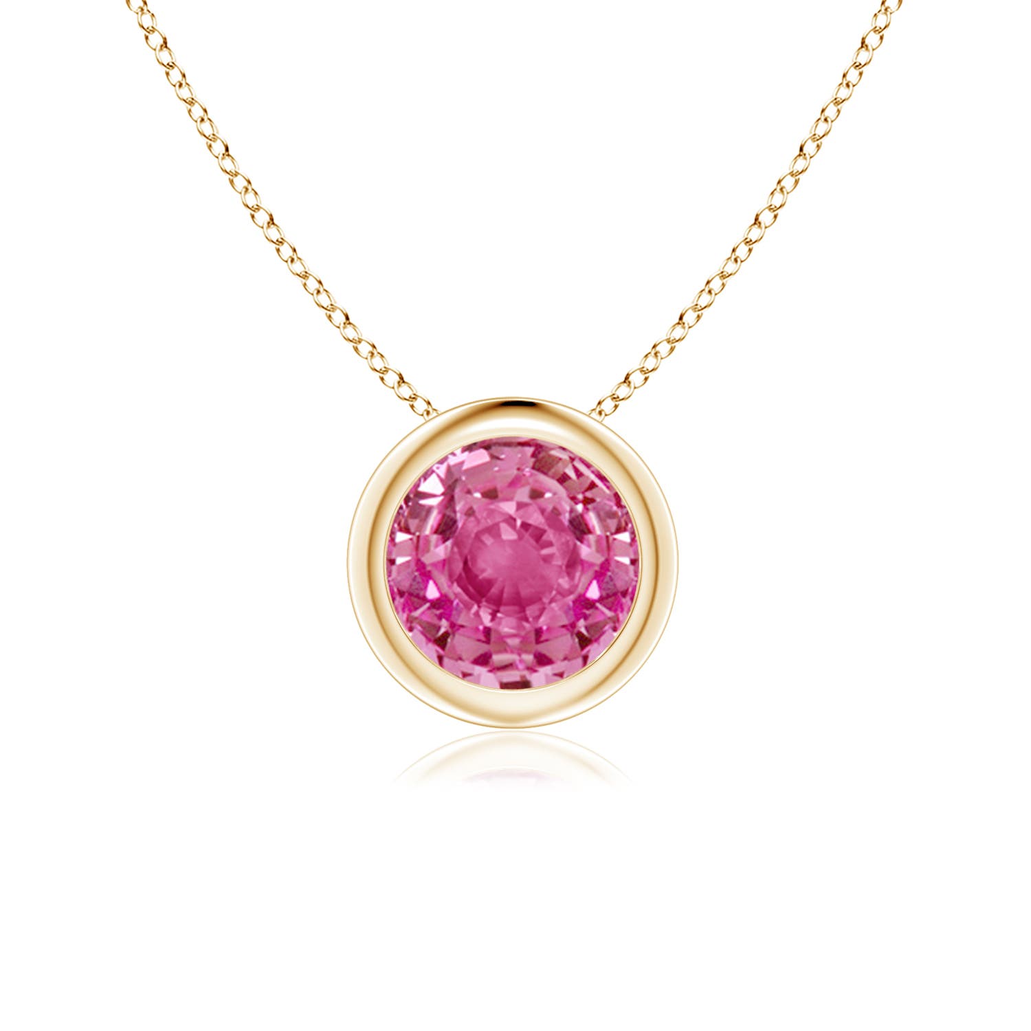 AAA - Pink Sapphire / 1 CT / 14 KT Yellow Gold