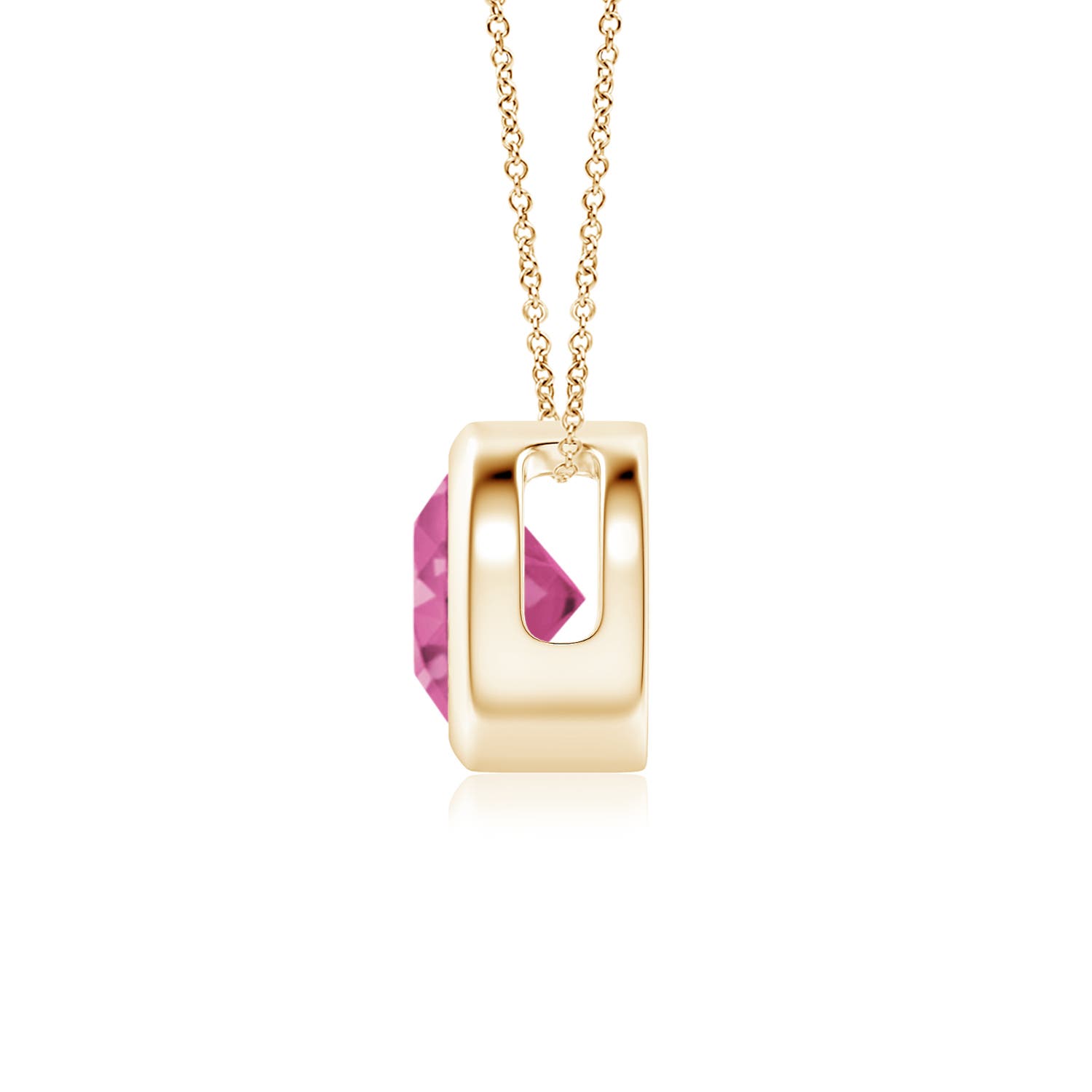 AAAA - Pink Sapphire / 1 CT / 14 KT Yellow Gold