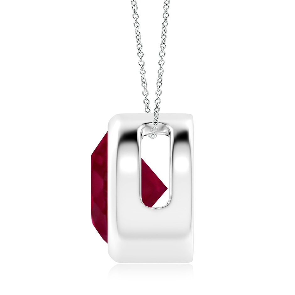 10mm A Bezel-Set Round Ruby Solitaire Pendant in P950 Platinum side 199
