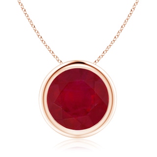 10mm AA Bezel-Set Round Ruby Solitaire Pendant in Rose Gold