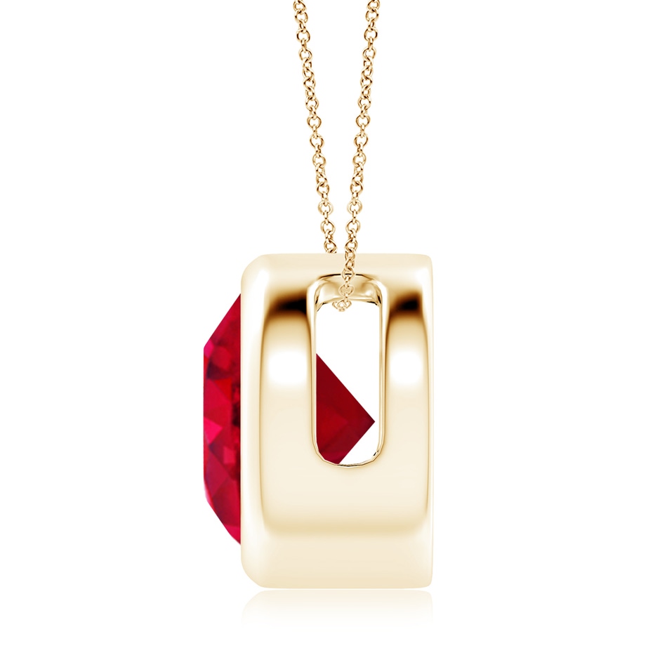 10mm AAA Bezel-Set Round Ruby Solitaire Pendant in Yellow Gold side 199