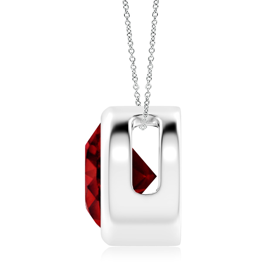 10mm AAAA Bezel-Set Round Ruby Solitaire Pendant in P950 Platinum side 199