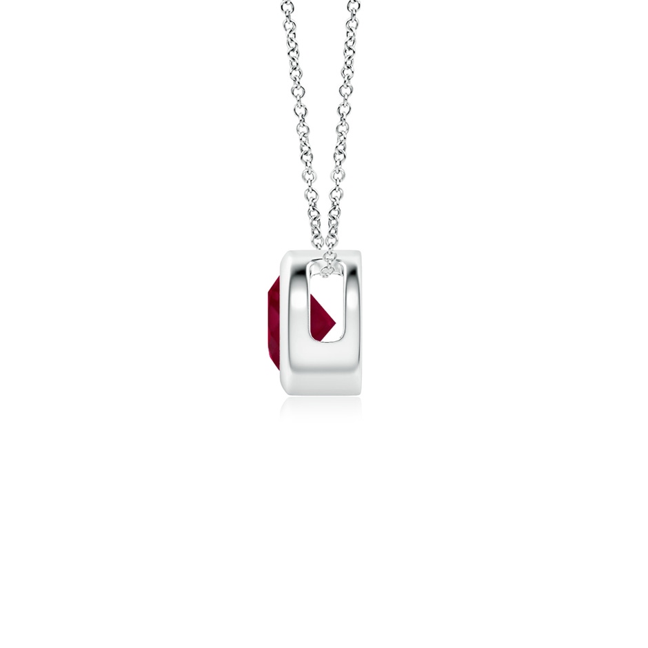 4mm A Bezel-Set Round Ruby Solitaire Pendant in P950 Platinum side 199