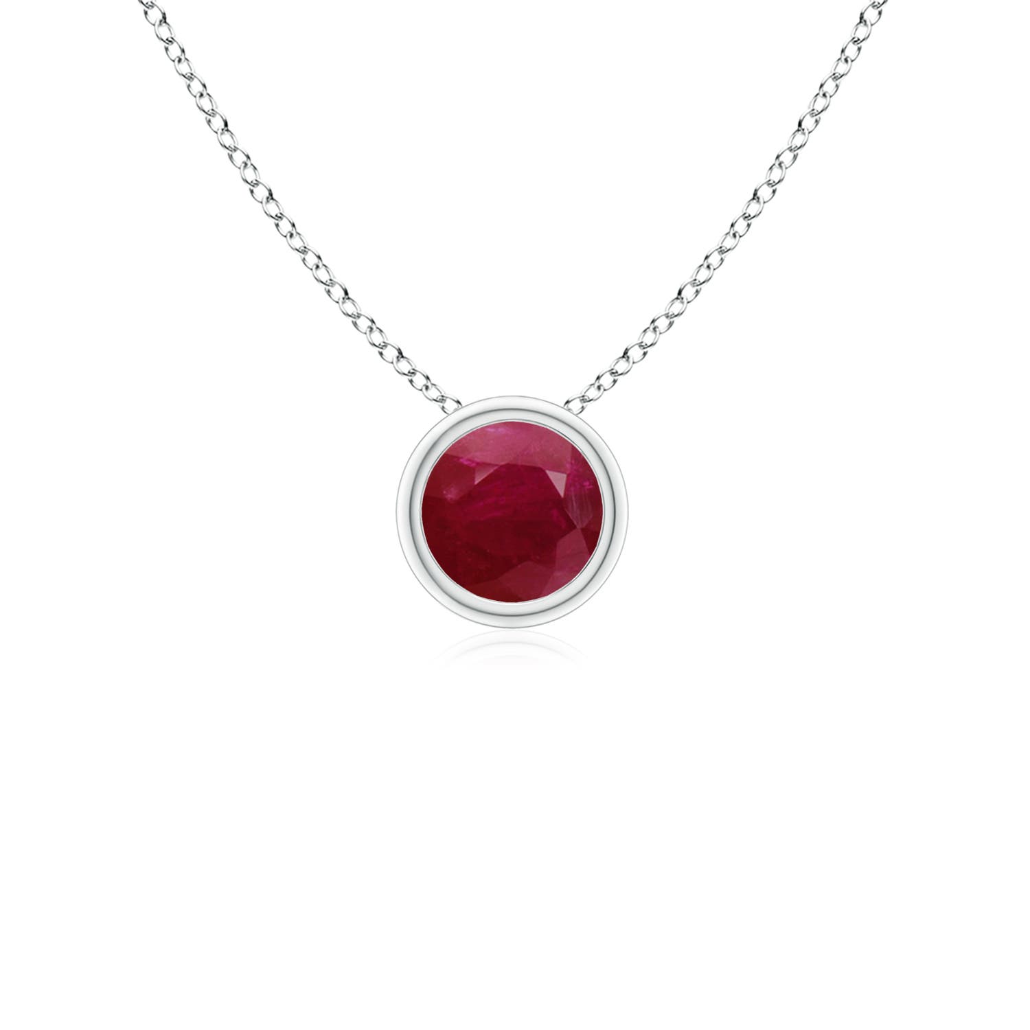 A - Ruby / 0.34 CT / 14 KT White Gold