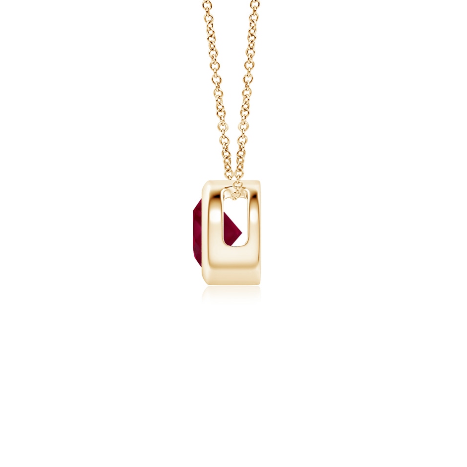 4mm A Bezel-Set Round Ruby Solitaire Pendant in Yellow Gold side 199
