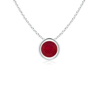 4mm AA Bezel-Set Round Ruby Solitaire Pendant in P950 Platinum