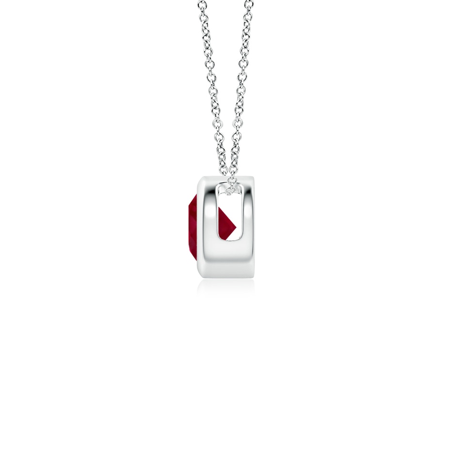 4mm AA Bezel-Set Round Ruby Solitaire Pendant in P950 Platinum side 199