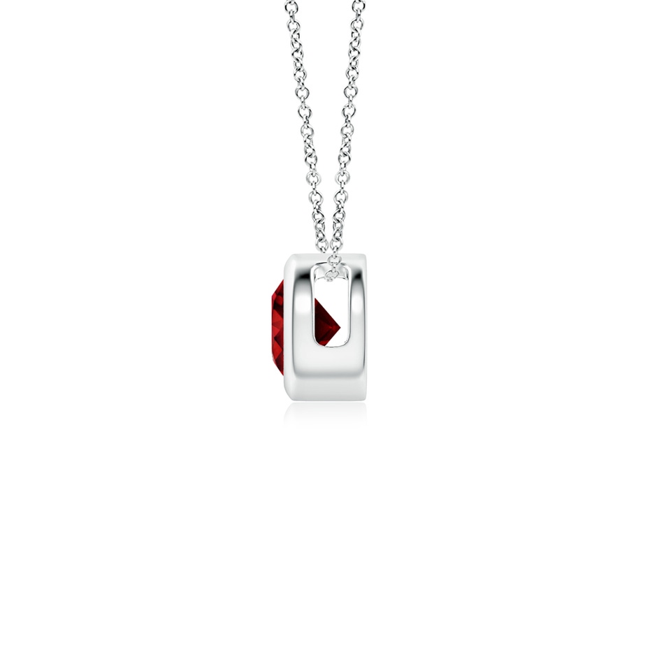 4mm AAAA Bezel-Set Round Ruby Solitaire Pendant in P950 Platinum side 199