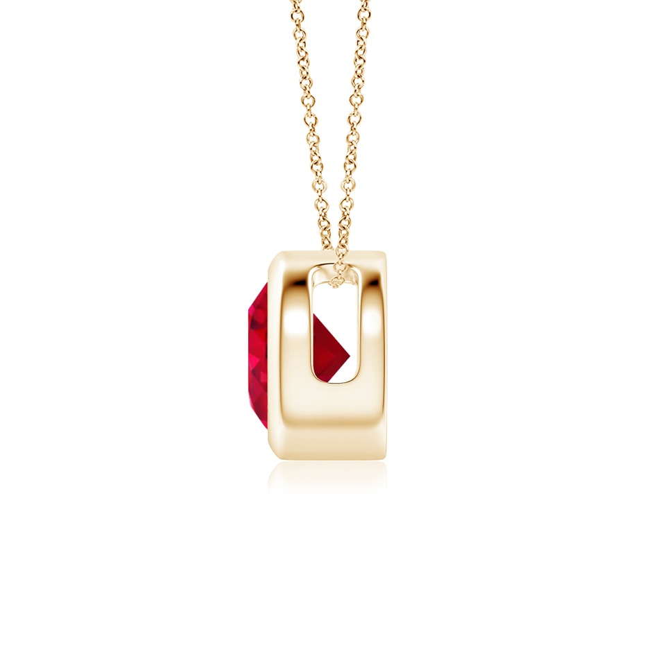 6mm AAA Bezel-Set Round Ruby Solitaire Pendant in Yellow Gold side 199